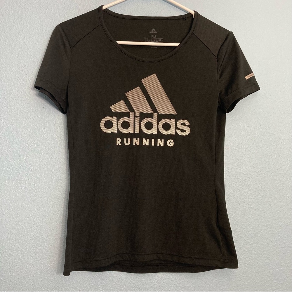 Adidas Running Top Tee - XS - Black - Wicking Material